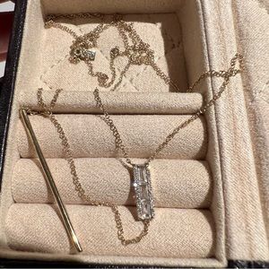 EF Collection White Topaz and Diamond Lariat Necklace